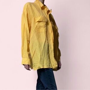 Bonjour Orange Silk Button Up